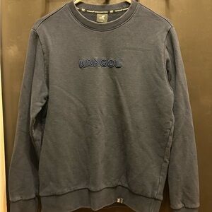 Kangol Men’s Crew Neck Sweatshirt Navy Blue Medium Embroidered Logo